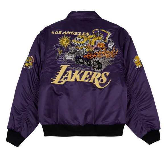 Brain Dead X NBA Los Angeles Lakers Fligth Purple Jacket Men’s Size M - Picture 11 of 12